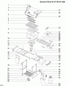 Part Location Diagram of 7536 Weber Repl Flav Bars Gen Silver B/c