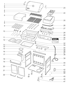 Part Location Diagram of 40255403 Weber Sear Knob Assembly - Light Gra