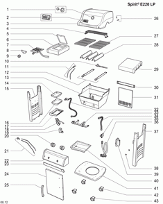 Part Location Diagram of 69761 Weber Lid Assembly, Spirit 200, 13,