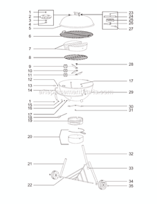 Page A Diagram and Parts List for  Weber Grill