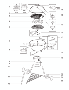 Page A Diagram and Parts List for  Weber Grill