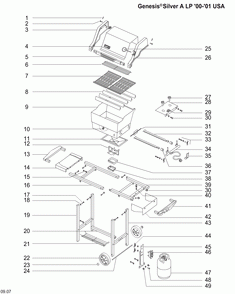 Diagram Diagram and Parts List for  Weber Grill