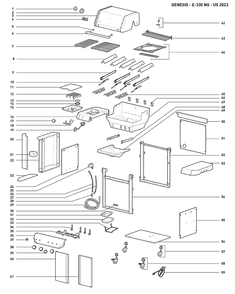 Section 1 Diagram and Parts List for  Weber Built-In Cooking