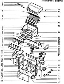 Cabinet Assembly Diagram and Parts List for  Weber Grill