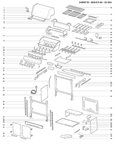 Section 1 Diagram and Parts List for  Weber Built-In Cooking