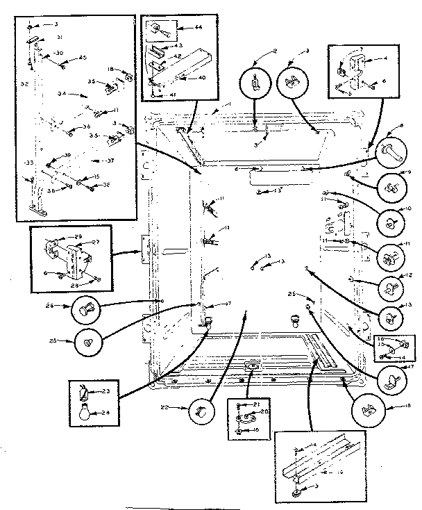 Upper Liner Parts Diagram and Parts List for 106M15EL-F  Kenmore Refrigerator