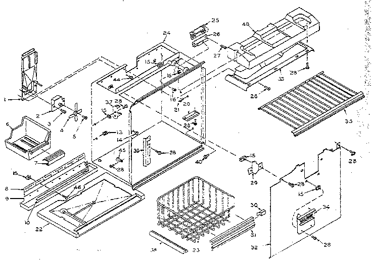 Freezer Section Parts Diagram and Parts List for 106W14GIM  Kenmore Refrigerator