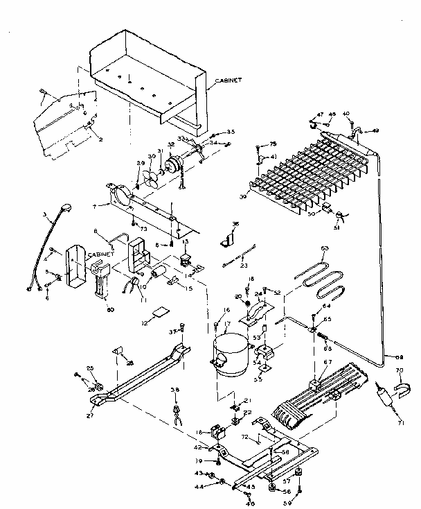 Unit Parts Diagram and Parts List for 106U16ESIM  Kenmore Refrigerator