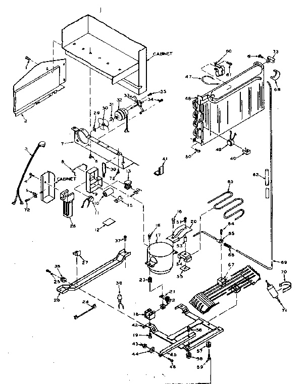 Unit Parts Diagram and Parts List for 106W18G5  Kenmore Refrigerator