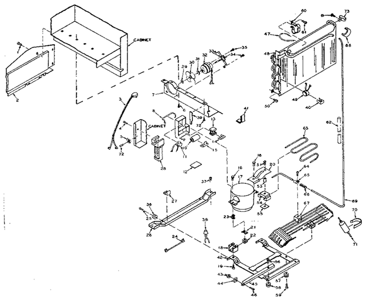Unit Parts Diagram and Parts List for 106W14FIM1  Kenmore Refrigerator