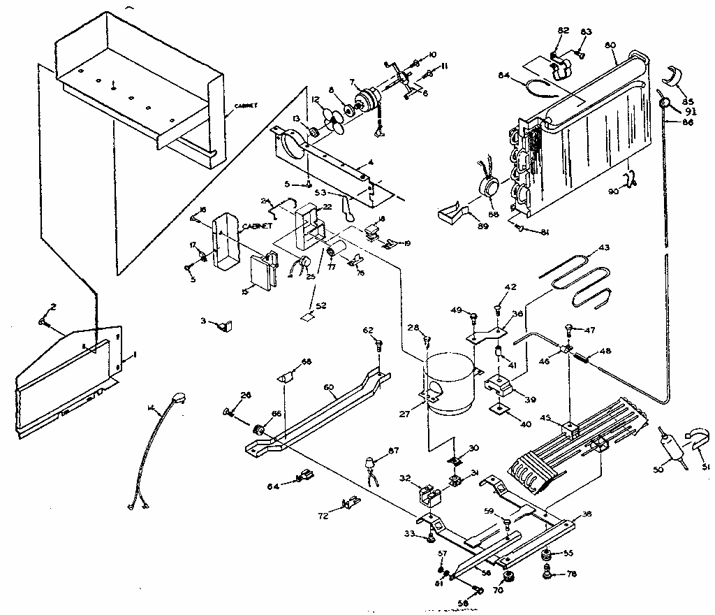 Unit Parts Diagram and Parts List for 106S14F  Kenmore Refrigerator