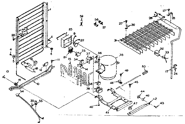Refrigerator Unit Parts Diagram and Parts List for 106S12E  Kenmore Refrigerator