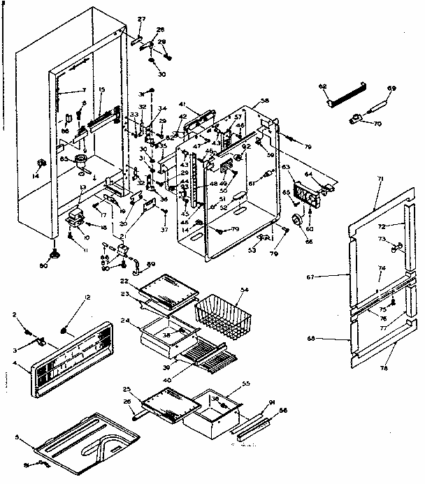 Cabinet Parts Diagram and Parts List for 106T14GL3  Kenmore Refrigerator