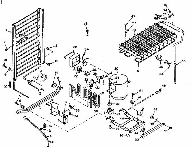 Unit Parts Diagram and Parts List for 106W12DL  Kenmore Refrigerator