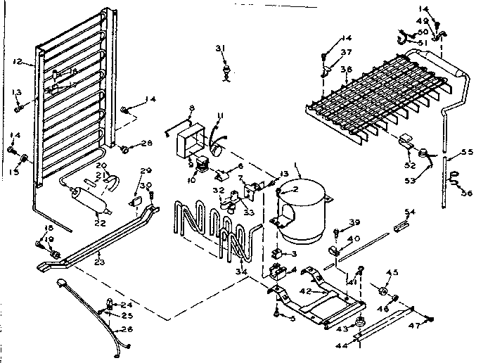 Unit Parts Diagram and Parts List for 106T12E  Kenmore Refrigerator