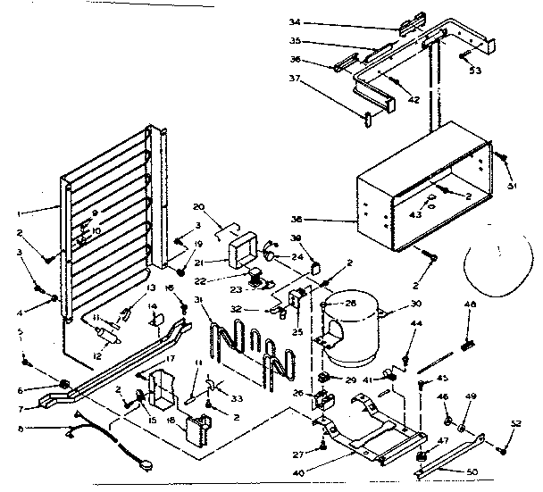 Unit Parts Diagram and Parts List for 106T14FS1  Kenmore Refrigerator