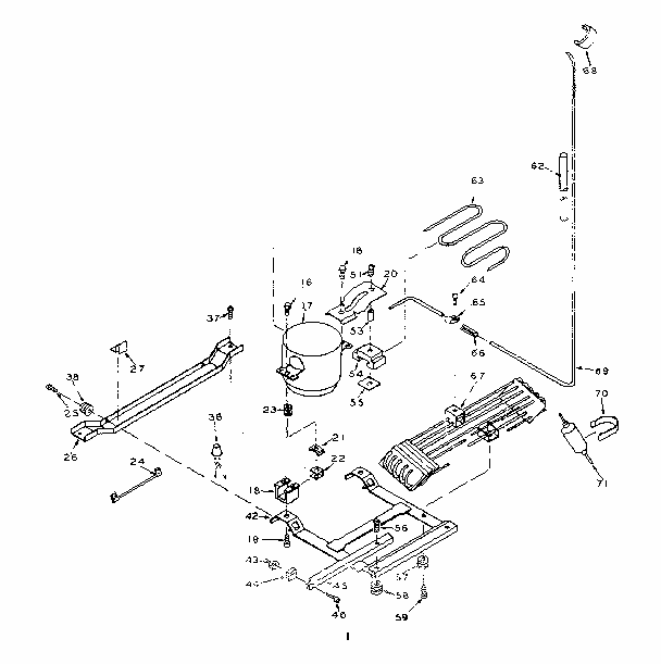 Refrigerator Unit Parts Diagram and Parts List for 106U16G  Kenmore Refrigerator