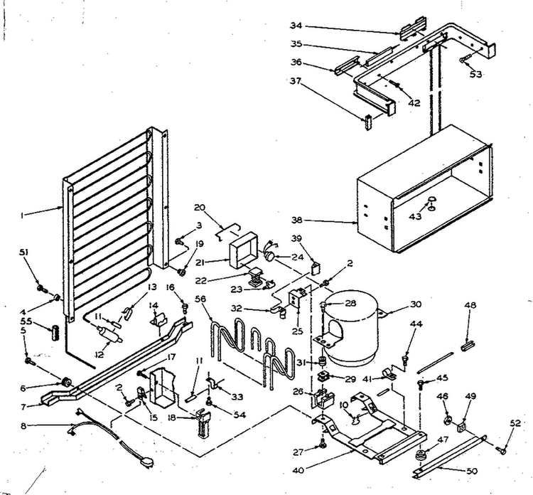 Unit Parts Diagram and Parts List for 106W14CL  Kenmore Refrigerator