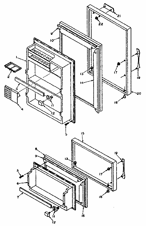 Door Parts Diagram and Parts List for 106T14FS  Kenmore Refrigerator
