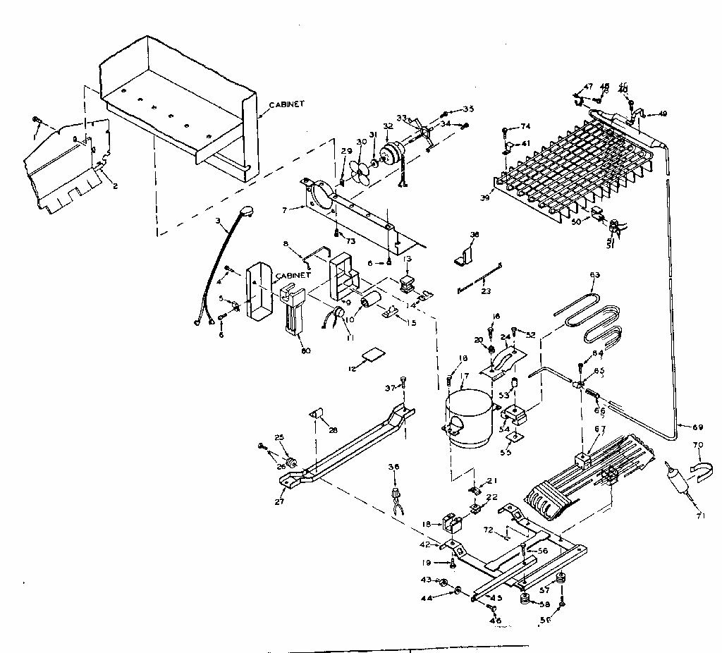 Unit Parts Diagram and Parts List for 106U16ESL2  Kenmore Refrigerator