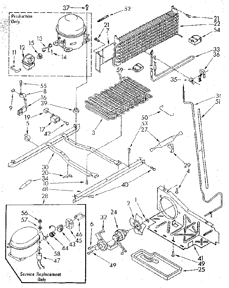 Unit Diagram and Parts List for ET20GKXSG01  Whirlpool Refrigerator