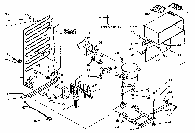 Unit Parts Diagram and Parts List for 106W14BL1  Kenmore Refrigerator