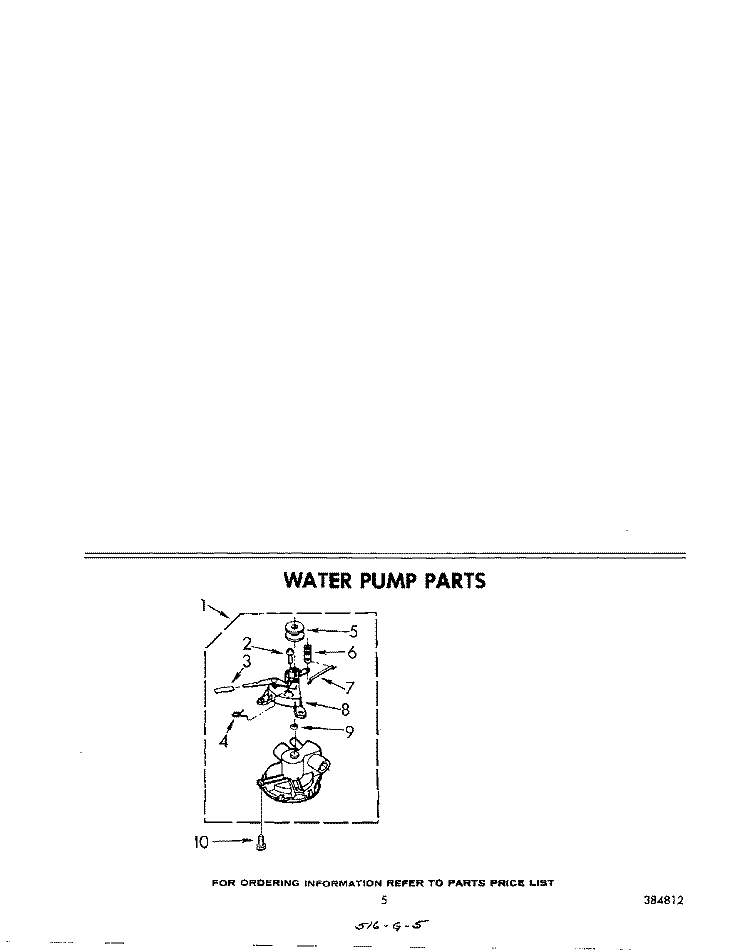 WATER PUMP Diagram and Parts List for  Whirlpool Washer