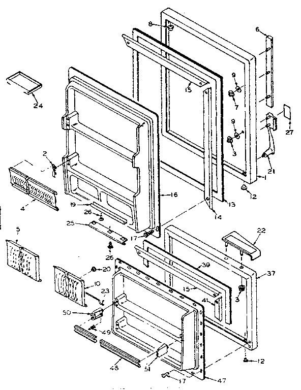 Door Parts Diagram and Parts List for 106W14FIML  Kenmore Refrigerator