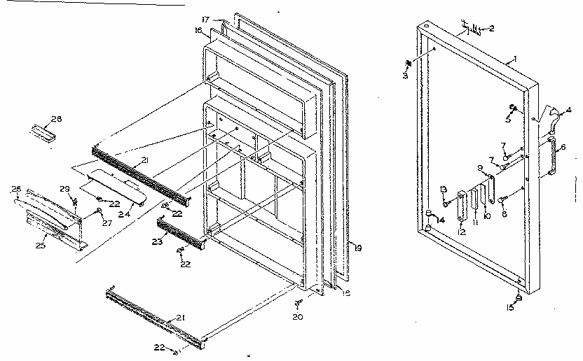Refrigerator Door Part Diagram and Parts List for 106R12C  Kenmore Refrigerator