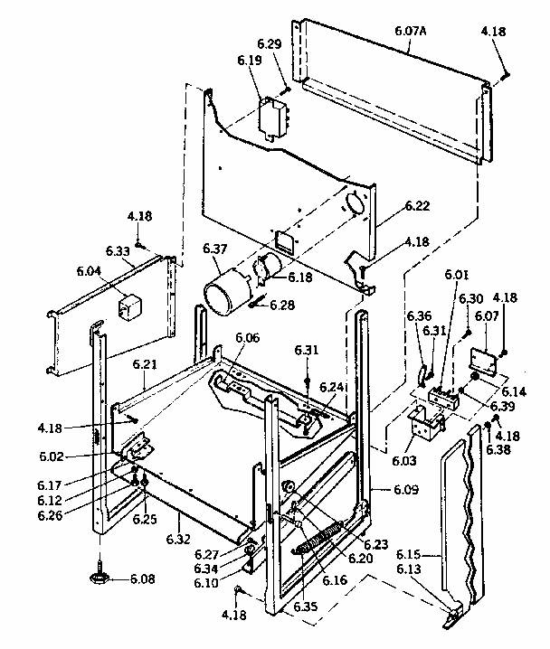 Frame, Panels And Insulation Diagram and Parts List for 1189367100  Kenmore Range