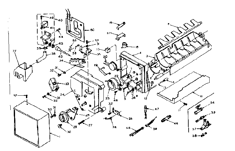 Ice Maker Diagram and Parts List for 106U16EIM  Kenmore Refrigerator