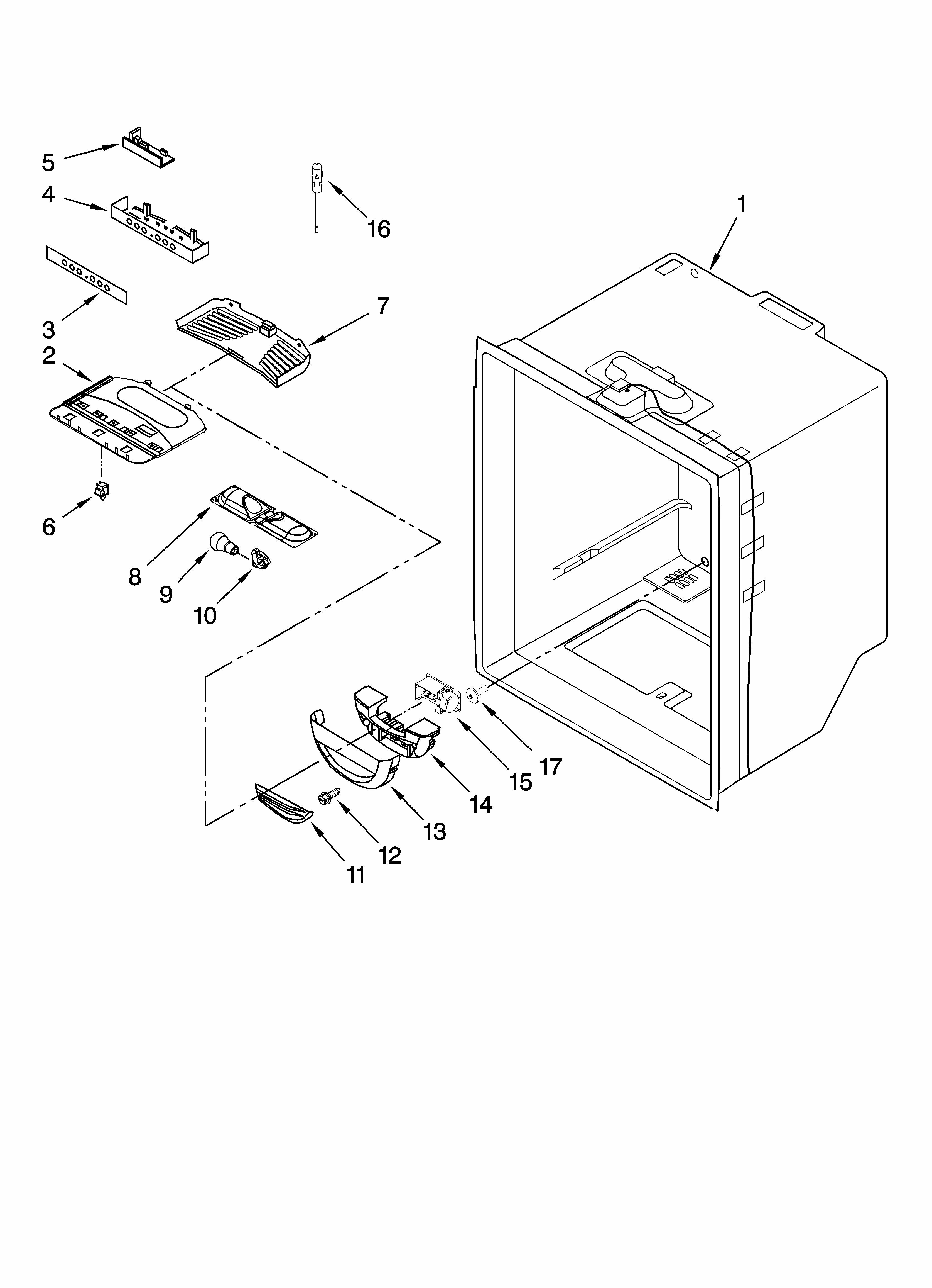 Refrigerator Liner Parts Diagram and Parts List for GB2SHDXPT12  Whirlpool Refrigerator