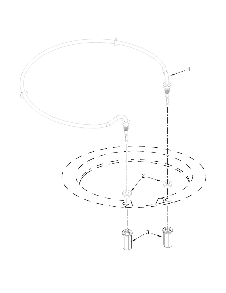 Heater Parts Diagram and Parts List for  KitchenAid Dishwasher