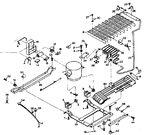 Refrigerator Unit Parts Diagram and Parts List for 106U14E  Kenmore Refrigerator