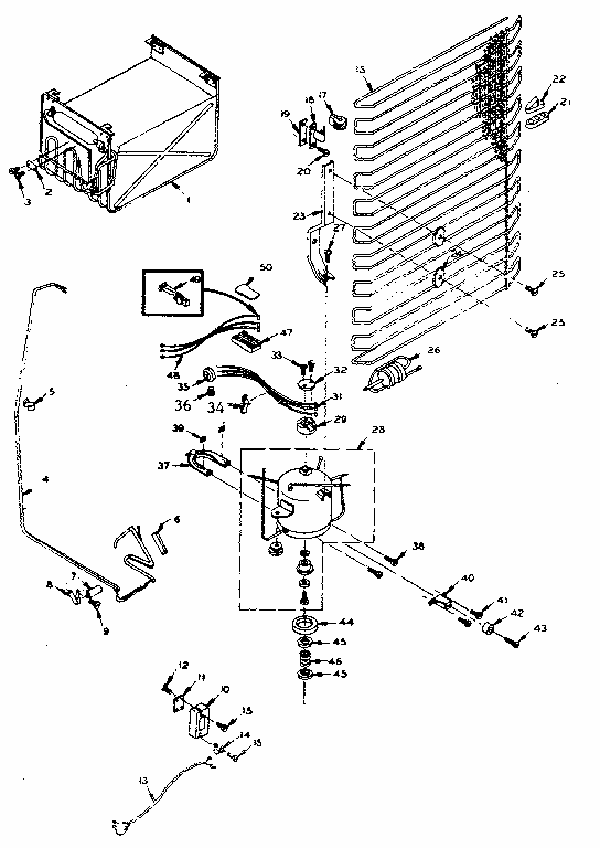 Refrigerator Unit Parts Diagram and Parts List for 106M12H-F  Kenmore Refrigerator