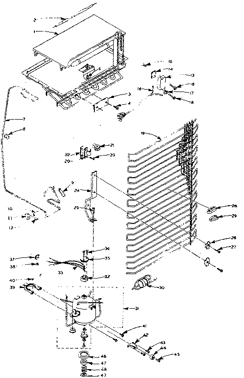 Unit Parts Diagram and Parts List for 106M12DL-F  Kenmore Refrigerator