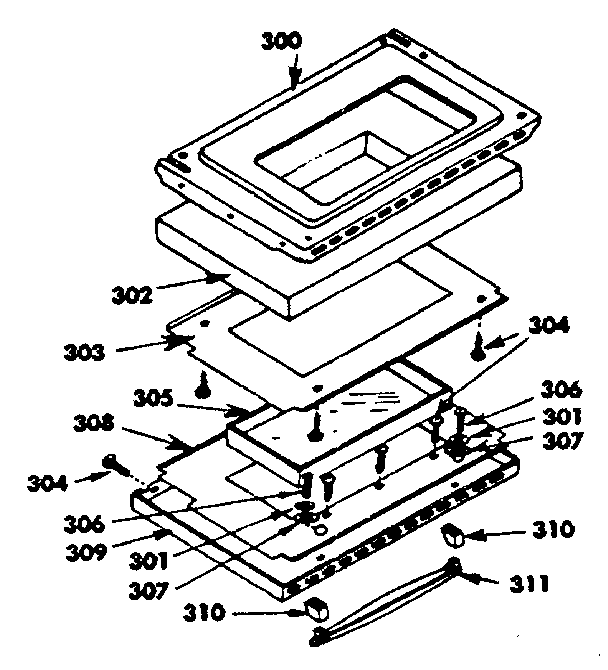 Oven Door Diagram and Parts List for 1553567292  Kenmore Range