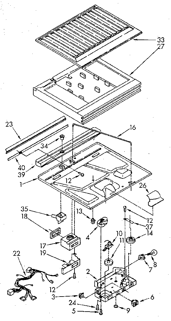 Compartment Separator Diagram and Parts List for ET20NKXSM10  Whirlpool Refrigerator