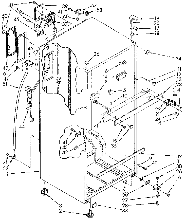 Cabinet Diagram and Parts List for ET18NKXSF05  Whirlpool Refrigerator