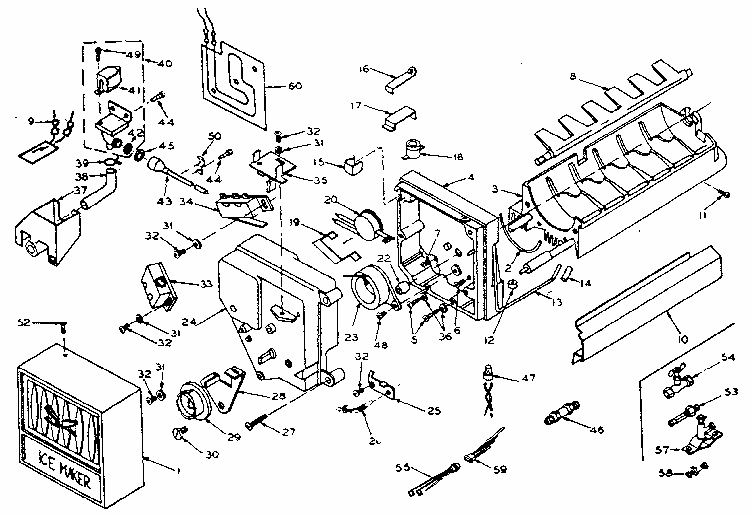 Icemaker Parts Diagram and Parts List for 106W14EIM5  Kenmore Refrigerator