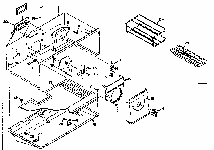 Freezer Parts Diagram and Parts List for 106W14D2  Kenmore Refrigerator