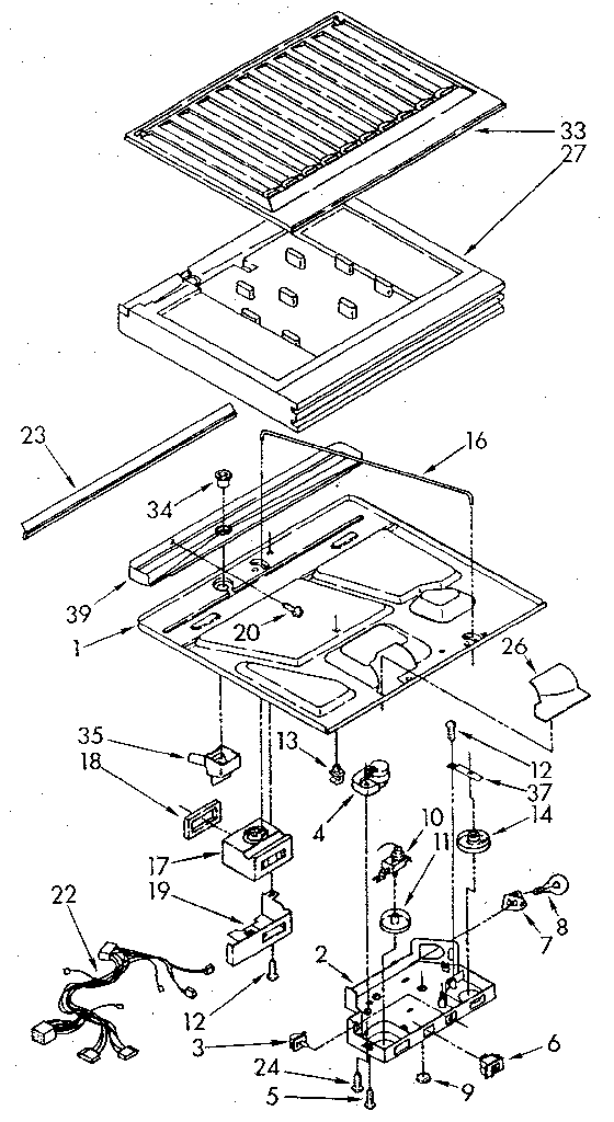 Compartment Separator Diagram and Parts List for ET20NKXSM11  Whirlpool Refrigerator