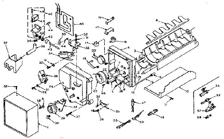 Ice Maker Parts Diagram and Parts List for 106U16EIML1  Kenmore Refrigerator