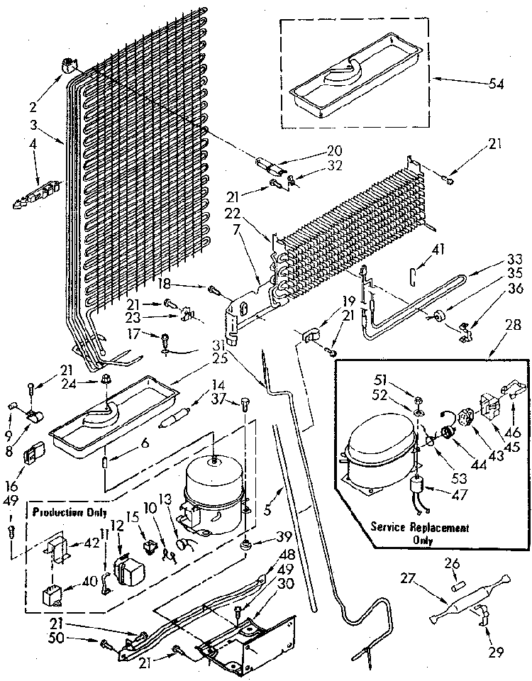 Unit Diagram and Parts List for ET18NKXSF05  Whirlpool Refrigerator