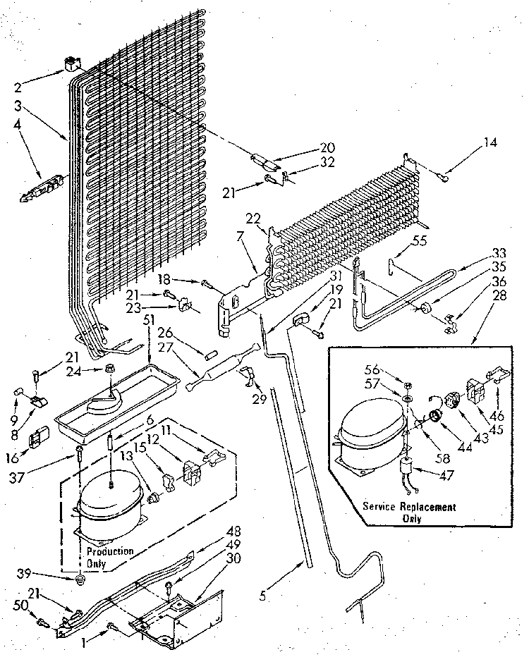 Unit Diagram and Parts List for ET18GKXSG0A  Whirlpool Refrigerator