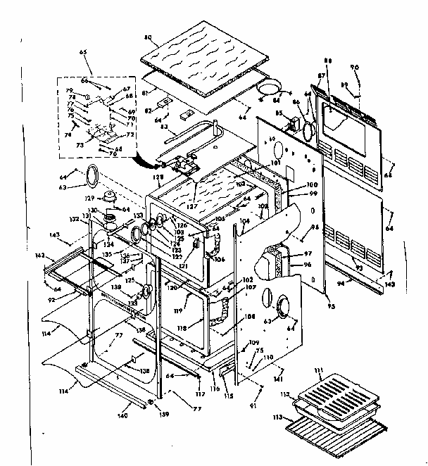 Body Section Diagram and Parts List for 8504287540  Kenmore Range