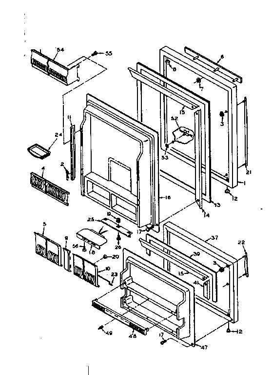 Refrigerator Door Parts Diagram and Parts List for 106U18GIML  Kenmore Refrigerator
