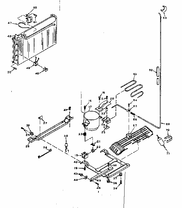 Refrigerator Unit Parts Diagram and Parts List for 106U16GL1  Kenmore Refrigerator