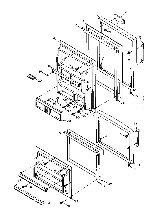 Door Parts Diagram and Parts List for 106T13GIM1  Kenmore Refrigerator