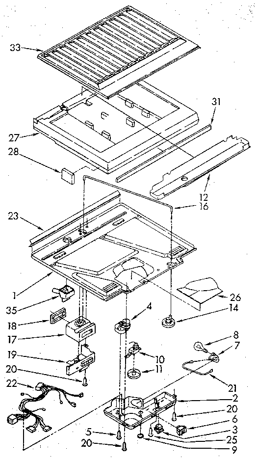 Compartment Separator Diagram and Parts List for 1068694610 SKR401W0 Kenmore Refrigerator